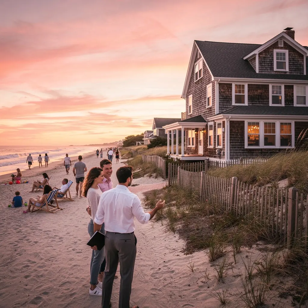 Экстерьер дома с яркими цветами и зелеными насаждениями вокруг.